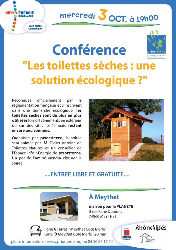 Conférence sur les toilettes sèches chez Prioriterre à la Maison pour la Planète