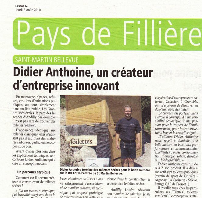 Article du journal l'essor